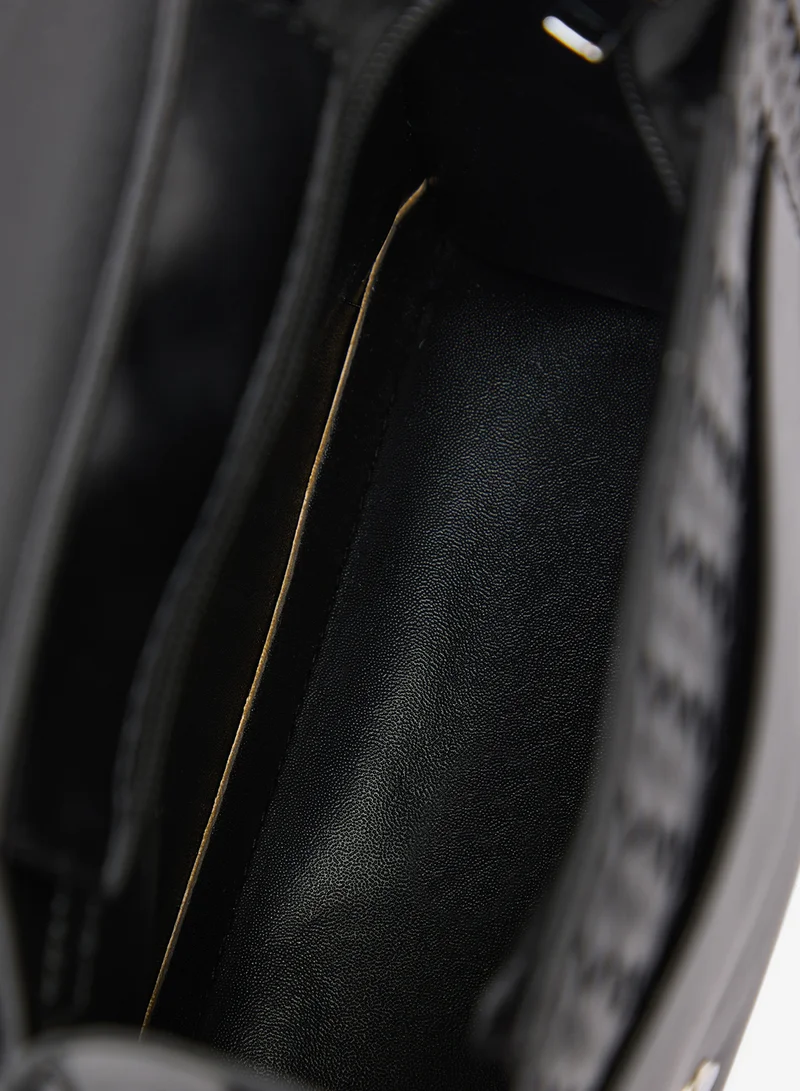 Ginger  Woven Texture With Buckle Detail Backpack for Women | Best Price UAE